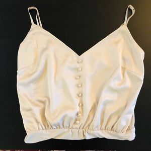 Lulus Light Beige Satin Bodysuit